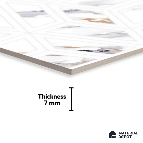 Highlighter Look Wall Tile TL 08850 | Glossy Finish 18 x 12 inch Ceramic Tile - 7 mm | Suitable For Kitchen & Bathroom
