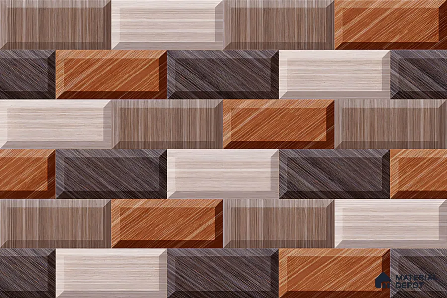Faux Subway Look Wall Tile TL 08874 | Glossy Finish 18 x 12 inch Ceramic Tile - 7 mm | Suitable For Kitchen & Bathroom