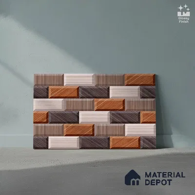 Faux Subway Look Wall Tile TL 08874 | Glossy Finish 18 x 12 inch Ceramic Tile - 7 mm | Suitable For Kitchen & Bathroom