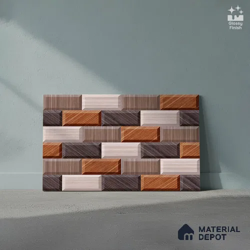 Faux Subway Look Wall Tile TL 08874 | Glossy Finish 18 x 12 inch Ceramic Tile - 7 mm | Suitable For Kitchen & Bathroom