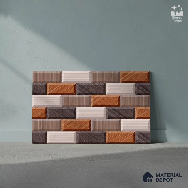 Faux Subway Look Wall Tile TL 08874 | Glossy Finish 18 x 12 inch Ceramic Tile - 7 mm | Suitable For Kitchen & Bathroom