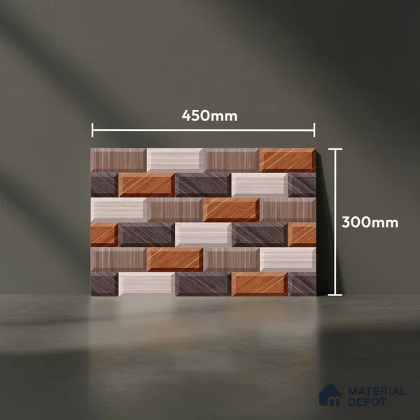 Faux Subway Look Wall Tile TL 08874 | Glossy Finish 18 x 12 inch Ceramic Tile - 7 mm | Suitable For Kitchen & Bathroom