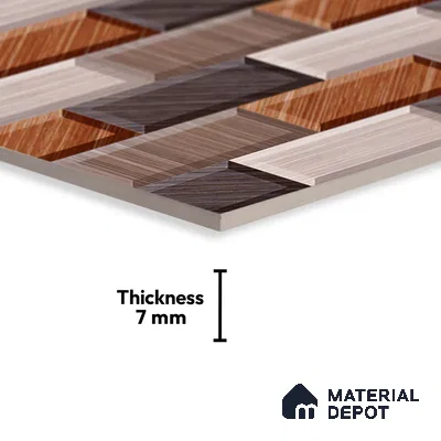 Faux Subway Look Wall Tile TL 08874 | Glossy Finish 18 x 12 inch Ceramic Tile - 7 mm | Suitable For Kitchen & Bathroom