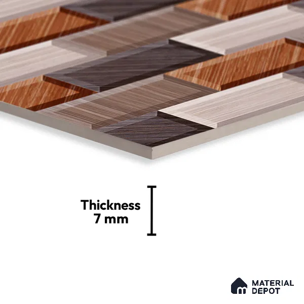 Faux Subway Look Wall Tile TL 08874 | Glossy Finish 18 x 12 inch Ceramic Tile - 7 mm | Suitable For Kitchen & Bathroom