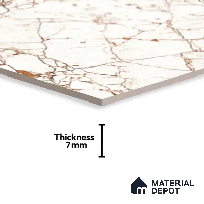 Marble Look Floor Tile TL 08844 D | Matte Finish 12 x 12 inch Ceramic Tile - 7 mm | Suitable For Kitchen, Bathroom, Bedroom & Office