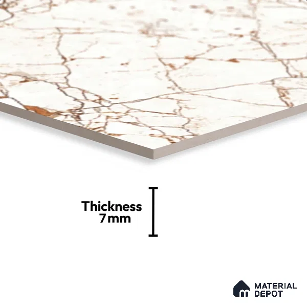 Marble Look Floor Tile TL 08844 D | Matte Finish 12 x 12 inch Ceramic Tile - 7 mm | Suitable For Kitchen, Bathroom, Bedroom & Office