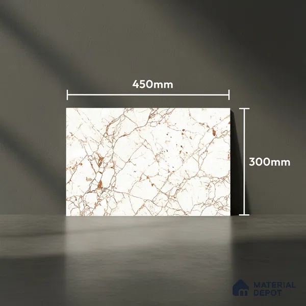 Marble Look Wall Tile TL 08844 | Glossy Finish 18 x 12 inch Ceramic Tile - 7 mm | Suitable For Kitchen & Bathroom
