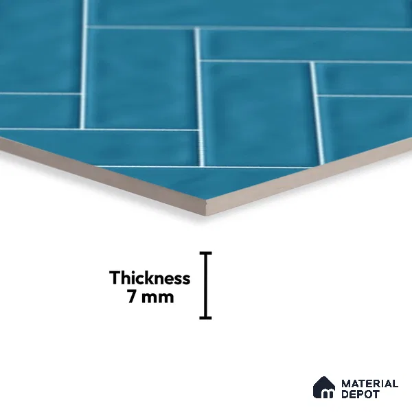 Faux Subway Look Wall Tile TL 08871 D | Glossy Finish 18 x 12 inch Ceramic Tile - 7 mm | Suitable For Kitchen & Bathroom