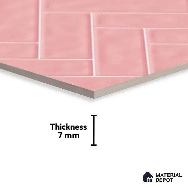 Faux Subway Look Wall Tile TL 08871 F | Glossy Finish 18 x 12 inch Ceramic Tile - 7 mm | Suitable For Kitchen & Bathroom