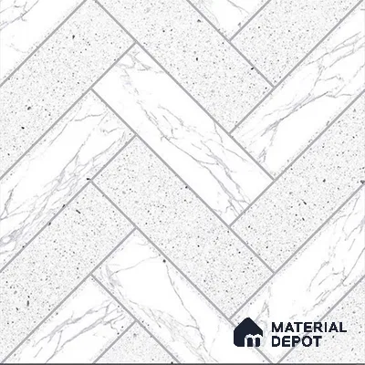 Faux Subway Matching Floor Tile TL 08853 C | Matte Finish 12 x 12 inch Ceramic Anti Skid Tile - 7 mm | Suitable For Kitchen, Bathroom | Please Expect a Slight Variation of Pattern