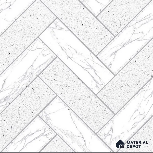 Faux Subway Matching Floor Tile TL 08853 C | Matte Finish 12 x 12 inch Ceramic Anti Skid Tile - 7 mm | Suitable For Kitchen, Bathroom | Please Expect a Slight Variation of Pattern