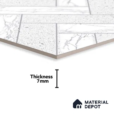 Faux Subway Matching Floor Tile TL 08853 C | Matte Finish 12 x 12 inch Ceramic Anti Skid Tile - 7 mm | Suitable For Kitchen, Bathroom | Please Expect a Slight Variation of Pattern