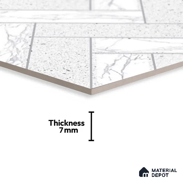 Faux Subway Matching Floor Tile TL 08853 C | Matte Finish 12 x 12 inch Ceramic Anti Skid Tile - 7 mm | Suitable For Kitchen, Bathroom | Please Expect a Slight Variation of Pattern
