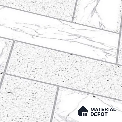 Faux Subway Matching Floor Tile TL 08853 C | Matte Finish 12 x 12 inch Ceramic Anti Skid Tile - 7 mm | Suitable For Kitchen, Bathroom | Please Expect a Slight Variation of Pattern