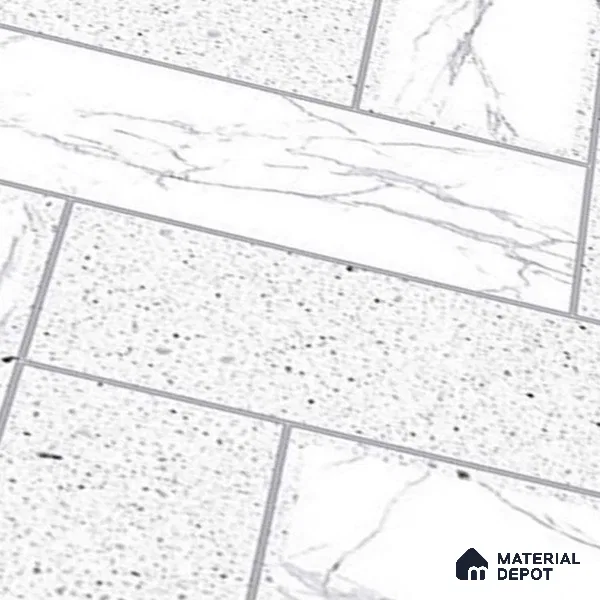 Faux Subway Matching Floor Tile TL 08853 C | Matte Finish 12 x 12 inch Ceramic Anti Skid Tile - 7 mm | Suitable For Kitchen, Bathroom | Please Expect a Slight Variation of Pattern