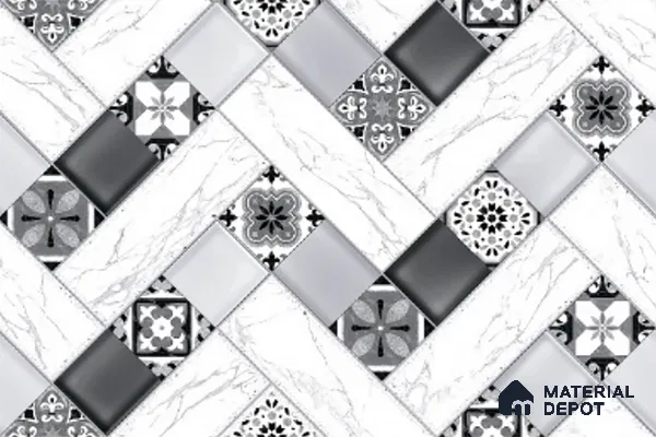 Highlighter Look Wall Tile TL 08853 | Glossy Finish 18 x 12 inch Ceramic Tile - 7 mm | Suitable For Kitchen & Bathroom