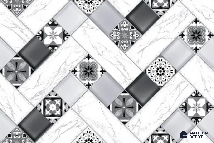 Highlighter Look Wall Tile TL 08853 | Glossy Finish 18 x 12 inch Ceramic Tile - 7 mm | Suitable For Kitchen & Bathroom