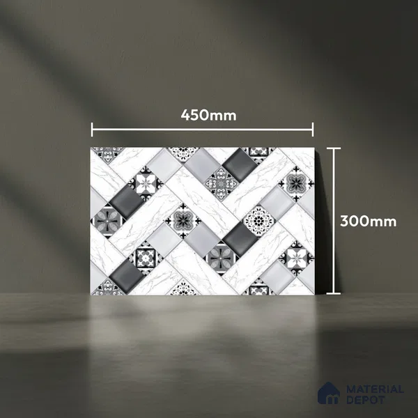 Highlighter Look Wall Tile TL 08853 | Glossy Finish 18 x 12 inch Ceramic Tile - 7 mm | Suitable For Kitchen & Bathroom