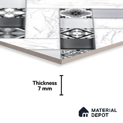 Highlighter Look Wall Tile TL 08853 | Glossy Finish 18 x 12 inch Ceramic Tile - 7 mm | Suitable For Kitchen & Bathroom