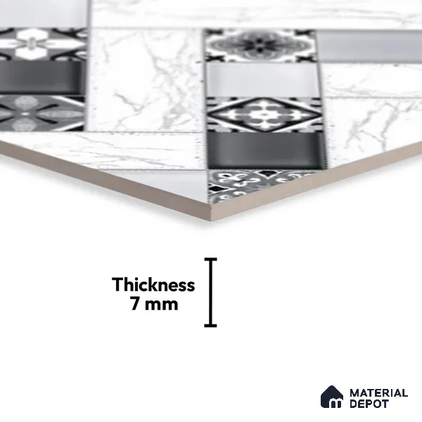 Highlighter Look Wall Tile TL 08853 | Glossy Finish 18 x 12 inch Ceramic Tile - 7 mm | Suitable For Kitchen & Bathroom