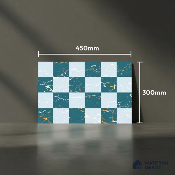 Highlighter Look Wall Tile TL 08843 B | Glossy Finish 18 x 12 inch Ceramic Tile - 7 mm | Suitable For Kitchen & Bathroom