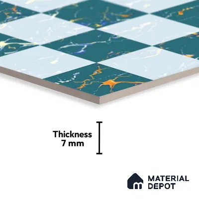 Highlighter Look Wall Tile TL 08843 B | Glossy Finish 18 x 12 inch Ceramic Tile - 7 mm | Suitable For Kitchen & Bathroom