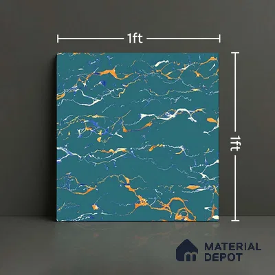 Marble Look Floor Tile TL 08843 D | Matte Finish 12 x 12 inch Ceramic Tile - 7 mm | Suitable For Kitchen, Bathroom, Bedroom & Office