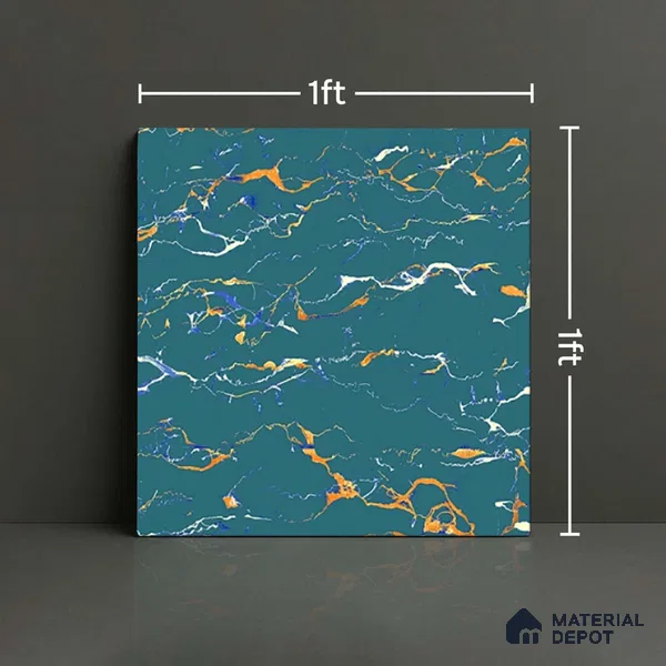 Marble Look Floor Tile TL 08843 D | Matte Finish 12 x 12 inch Ceramic Tile - 7 mm | Suitable For Kitchen, Bathroom, Bedroom & Office