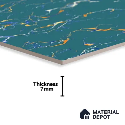 Marble Look Floor Tile TL 08843 D | Matte Finish 12 x 12 inch Ceramic Tile - 7 mm | Suitable For Kitchen, Bathroom, Bedroom & Office