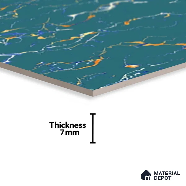 Marble Look Floor Tile TL 08843 D | Matte Finish 12 x 12 inch Ceramic Tile - 7 mm | Suitable For Kitchen, Bathroom, Bedroom & Office