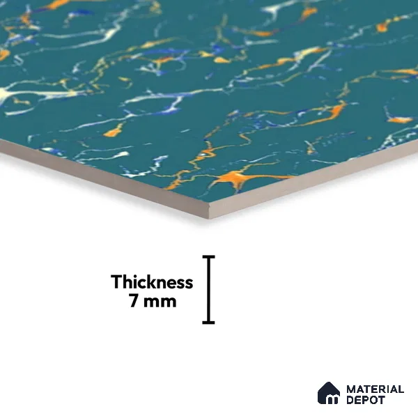 Marble Look Wall Tile TL 08843 | Glossy Finish 18 x 12 inch Ceramic Tile - 7 mm | Suitable For Kitchen & Bathroom