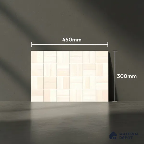 Wood Look Wall Tile TL 08863 B | Glossy Finish 18 x 12 inch Ceramic Tile - 7 mm | Suitable For Kitchen & Bathroom