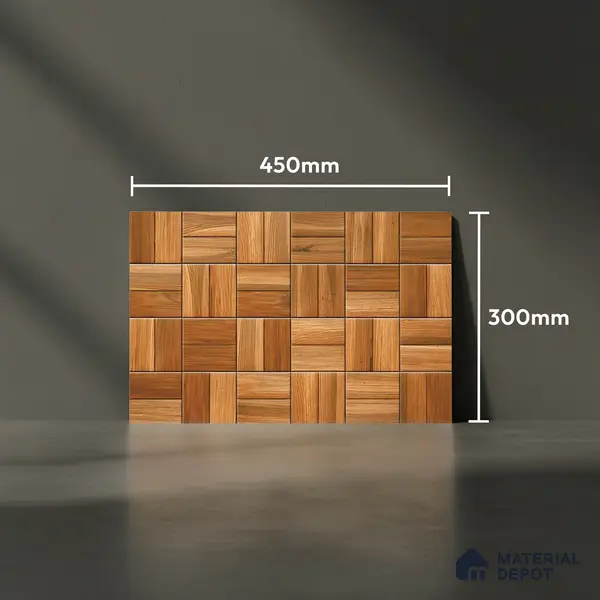Wood Look Wall Tile TL 08863 | Glossy Finish 18 x 12 inch Ceramic Tile - 7 mm | Suitable For Kitchen & Bathroom