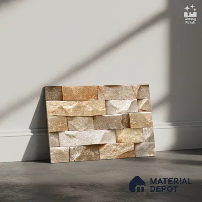 Stone Look Wall Tile TL 08877 | Glossy Finish 18 x 12 inch Ceramic Tile - 7 mm | Suitable For Kitchen & Bathroom