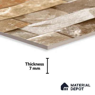 Stone Look Wall Tile TL 08877 | Glossy Finish 18 x 12 inch Ceramic Tile - 7 mm | Suitable For Kitchen & Bathroom