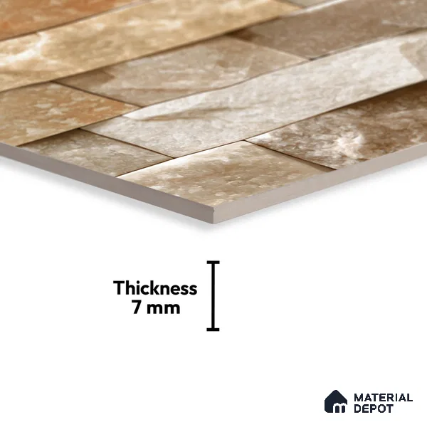 Stone Look Wall Tile TL 08877 | Glossy Finish 18 x 12 inch Ceramic Tile - 7 mm | Suitable For Kitchen & Bathroom