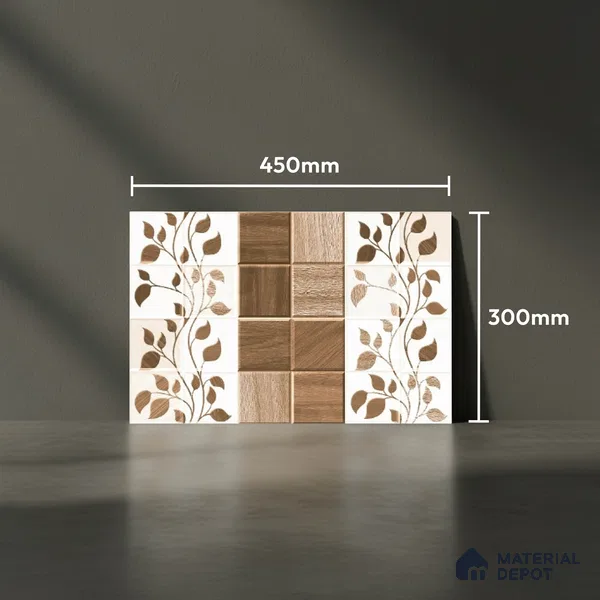 Highlighter Look Wall Tile TL 08852 B | Glossy Finish 18 x 12 inch Ceramic Tile - 7 mm | Suitable For Kitchen & Bathroom