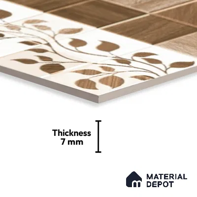 Highlighter Look Wall Tile TL 08852 B | Glossy Finish 18 x 12 inch Ceramic Tile - 7 mm | Suitable For Kitchen & Bathroom