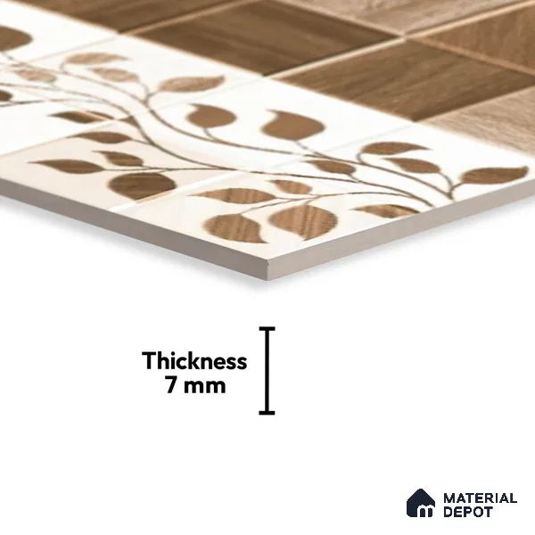 Highlighter Look Wall Tile TL 08852 B | Glossy Finish 18 x 12 inch Ceramic Tile - 7 mm | Suitable For Kitchen & Bathroom