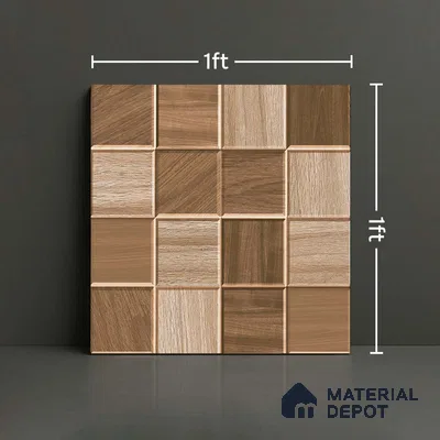Wood Look Floor Tile TL 08852 D | Matte Finish 12 x 12 inch Ceramic Tile - 7 mm | Suitable For Kitchen, Bathroom, Bedroom & Office