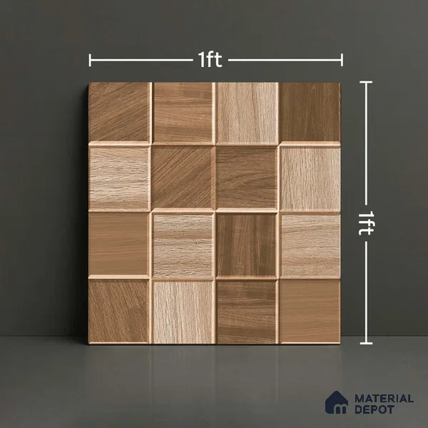 Wood Look Floor Tile TL 08852 D | Matte Finish 12 x 12 inch Ceramic Tile - 7 mm | Suitable For Kitchen, Bathroom, Bedroom & Office