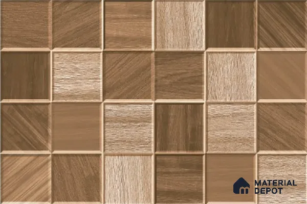 Wood Look Wall Tile TL 08852 | Glossy Finish 18 x 12 inch Ceramic Tile - 7 mm | Suitable For Kitchen & Bathroom