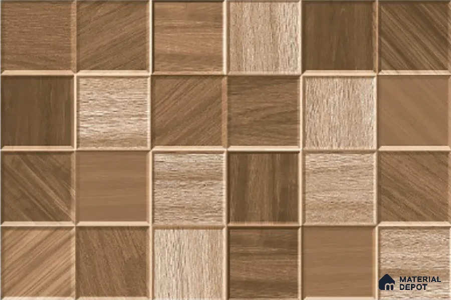 Wood Look Wall Tile TL 08852 | Glossy Finish 18 x 12 inch Ceramic Tile - 7 mm | Suitable For Kitchen & Bathroom