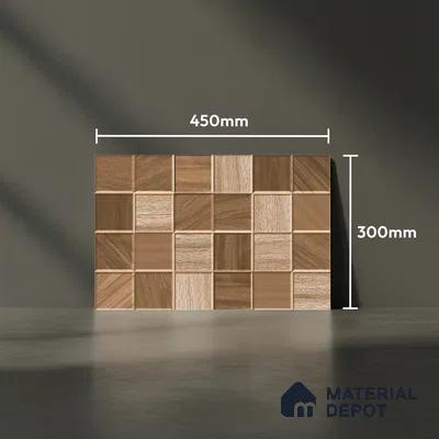 Wood Look Wall Tile TL 08852 | Glossy Finish 18 x 12 inch Ceramic Tile - 7 mm | Suitable For Kitchen & Bathroom