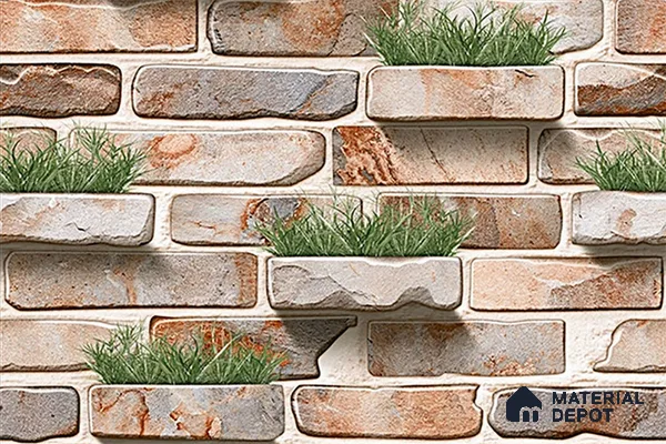 Stone Look Wall Tile TL 08873 | Glossy Finish 18 x 12 inch Ceramic Tile - 7 mm | Suitable For Kitchen & Bathroom