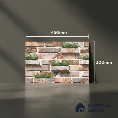 Stone Look Wall Tile TL 08873 | Glossy Finish 18 x 12 inch Ceramic Tile - 7 mm | Suitable For Kitchen & Bathroom