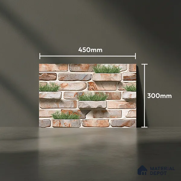 Stone Look Wall Tile TL 08873 | Glossy Finish 18 x 12 inch Ceramic Tile - 7 mm | Suitable For Kitchen & Bathroom