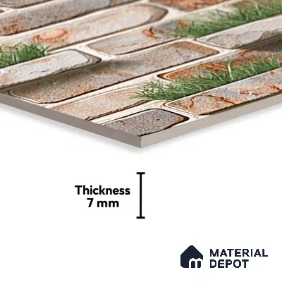 Stone Look Wall Tile TL 08873 | Glossy Finish 18 x 12 inch Ceramic Tile - 7 mm | Suitable For Kitchen & Bathroom