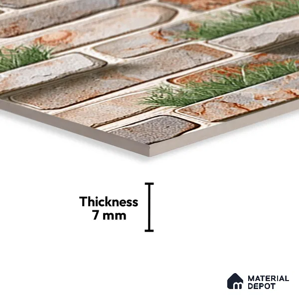 Stone Look Wall Tile TL 08873 | Glossy Finish 18 x 12 inch Ceramic Tile - 7 mm | Suitable For Kitchen & Bathroom