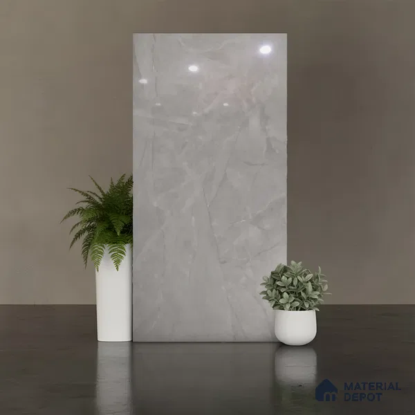 Marble Look Wall & Floor Tile TL 08990 | Glossy Finish 4 ft x 2 ft Vitrified Tile - 9 mm | Suitable For Kitchen, Bathroom, Bedroom & Office